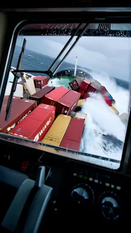 Waves didn’t seem dangerous at first, but the sea twisted the container ship so hard it started losing cargo overboard. Containers splash down one by one — losses in the millions. The captain’s in shock, the crew caught it all on camera. #crash #ship #boat #ai #news           