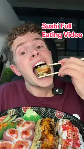Replying to @wipperfurth enjoy the full video of me grubbing on some sushi😏 #sushi #asmr #mukbang #thefoodguy #fulleatingvideo 
