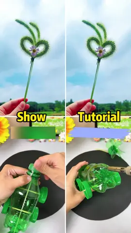 Dogtail grass handmade, use beverage bottles to make a power car#DIY #craft #easycraft #kidscrafts #diytoys 