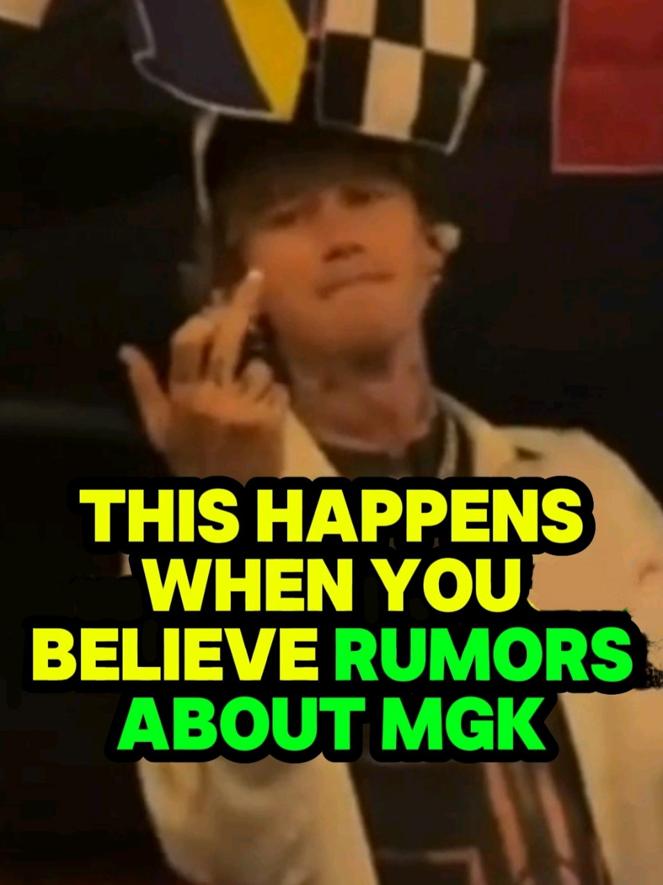 That's what happens when you believe what tabloids say and ask a rude question about those fanfic-level rumors made up by tabloids.  📝: mgk went on Apple Music’s The Travis Mills Show. During this podast interview, mgk talked about the 