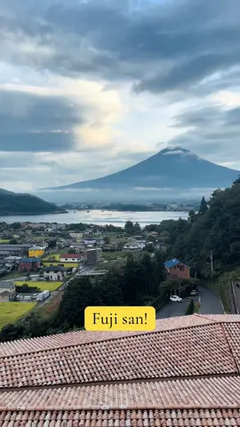 Lake Kawaguchi / Kawaguchiko on a cloudy day with a view of Mt Fuji.  #mtfuji #japantok #traveltok 