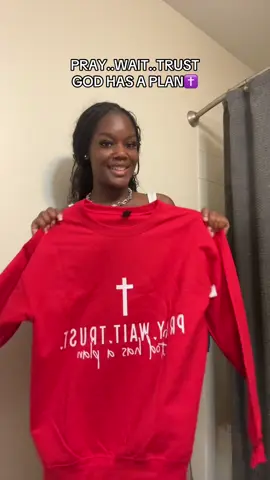 This Sweater Is Sooo Beautiful!✝️❤️ Remember to Pray, Wait, and Trust cause God has A Plan ! Get this sweater ! #fyp #tiktokshop #christian #praywaittrust #sweatshirts 