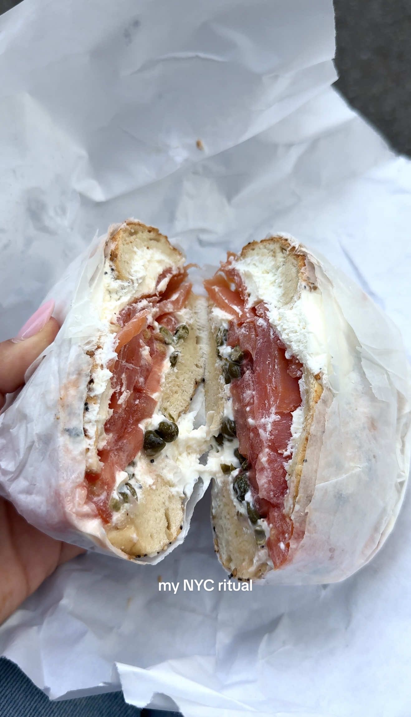 My ritual 🥯🗽@REALTompkinsSquareBagels #tompkinssquarebagels #nyc #newyork #centralpark #nycbagels 
