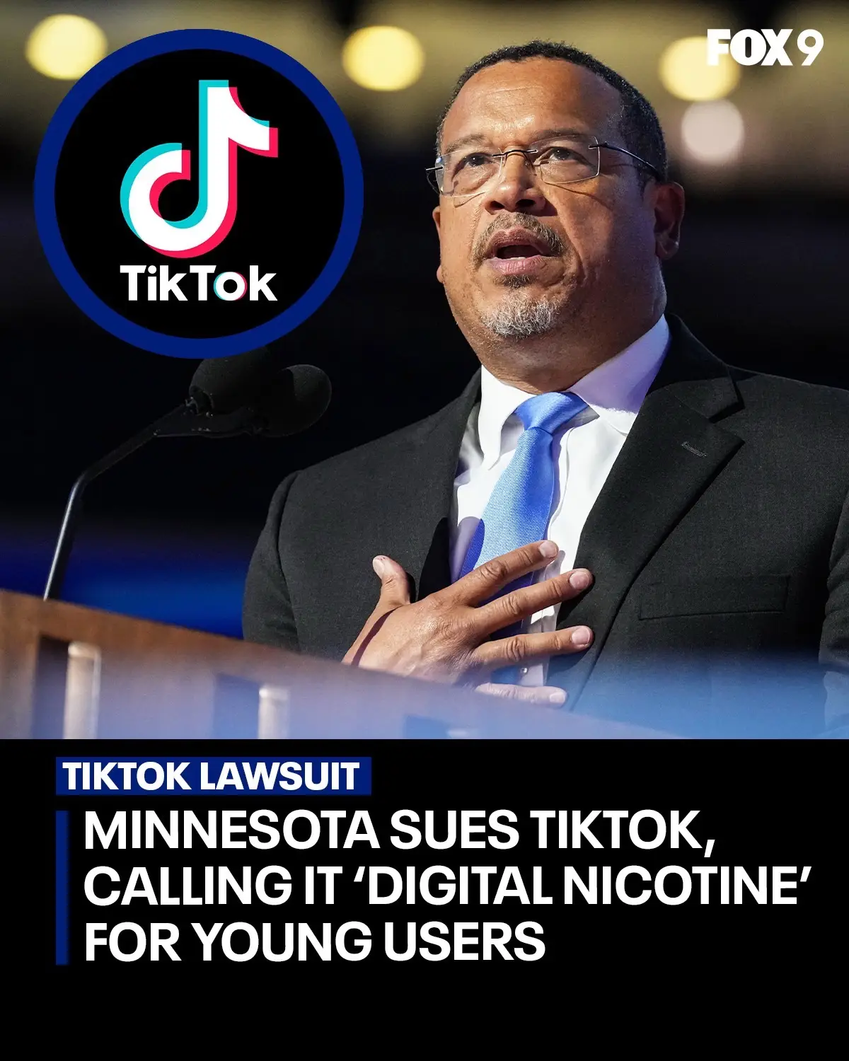 @fox9 Minnesota Attorney General Keith Ellison announced on Tuesday a lawsuit against TikTok in Hennepin County Court. Ellison is accusing the social media platform of violating consumer protection laws by designing the app to be highly addictive, and prioritizing profit over the well-being of its users. Ellison on Tuesday went so far as to call it 