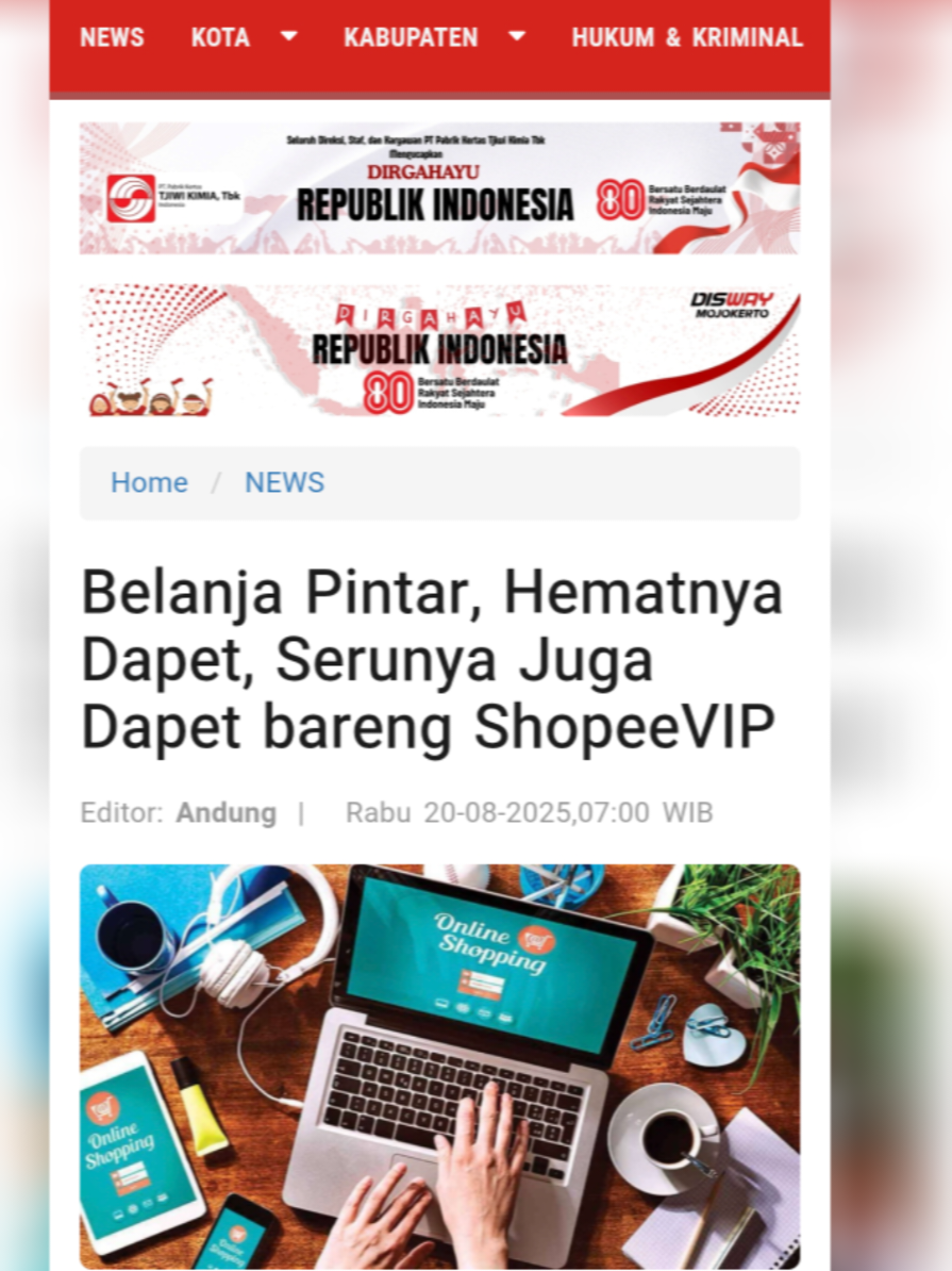 ShopeeVIP adalah fitur berlangganan dari Shopee yang dirancang untuk memberikan pengalaman belanja lebih praktis dan lebih hemat untuk para pengguna setia. Dengan menjadi anggota ShopeeVIP, kamu bisa menikmati berbagai keuntungan menarik, seperti Gratis Ongkir Instant Tanpa Batas dan Diskon 20% Setiap Hari serta akses gratis ke ChatGPT Plus dari OpenAI. Selengkapnya baca di Mojokerto.disway.id  #shopee  #belanjamudah  #diswaymojokerto  #diswaynationalnetwork 
