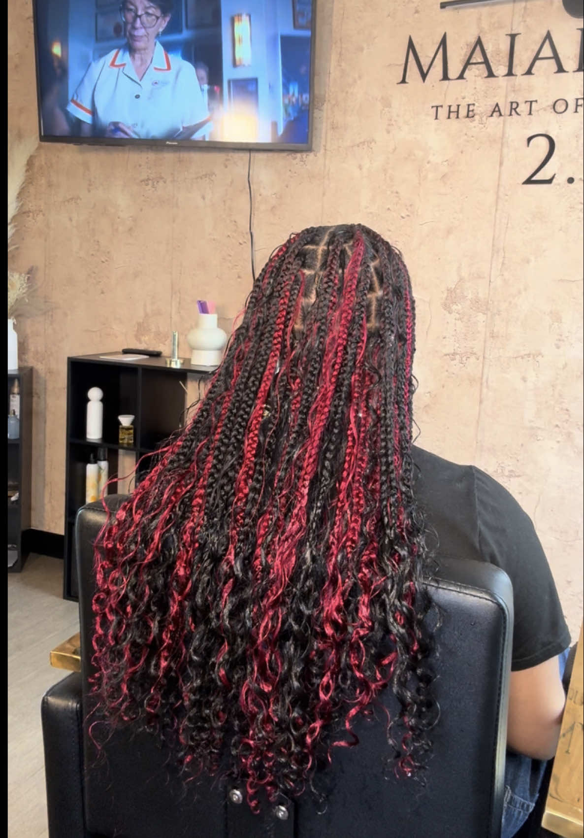 Medium bohemian knotless  #houstontx #braidersontiktok #explore #bohemianbraids #htxhairstylist 