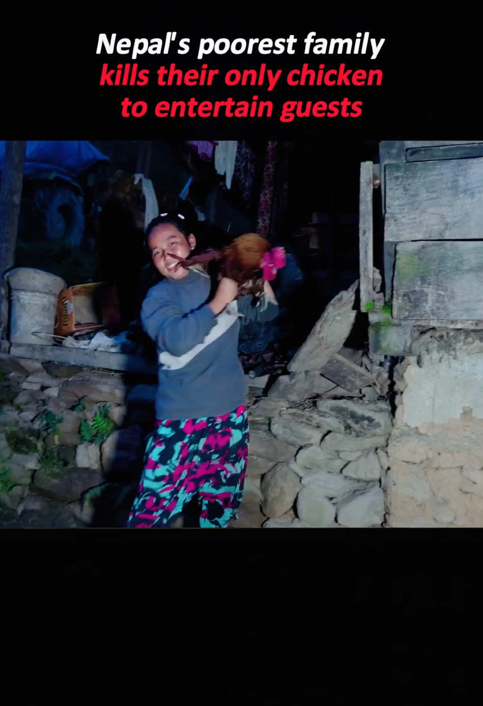 Nepal's poorest family kills their only chicken to entertain guests #foryoupage #bestvideo #fyp #tiktok #foryou 