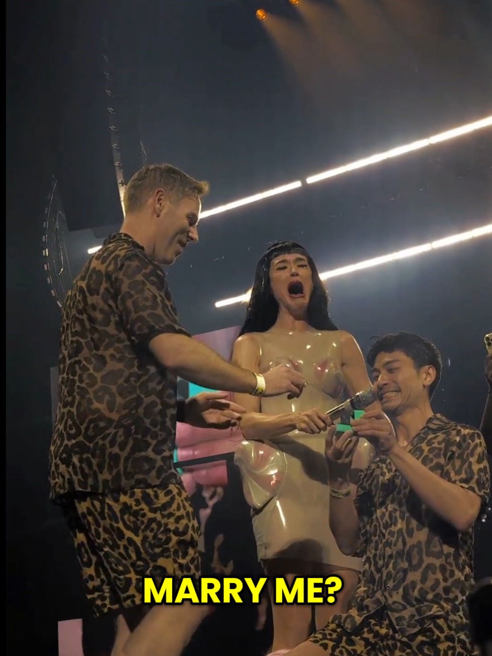 I asked @Katy Perry to sing with me some of her most iconic lyrics, which were the surprise #proposal lines to my partner of 11 years... on stage at Katy's sold out MSG show. The most epic night of my life, and my biggest teenage dream came true. Thank you for the 20k of you in the crowd that helped me sing thru the proposal, too!! 🥹🤯🎤💍 #thelifetimestour #engagement #msg #justiceforwitness