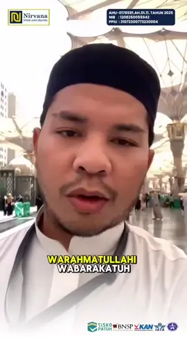 Hallo sobat Nirvana👋 Hari ini kita dapat video ajakan langsung dari Ustadz kita yang sangat kece luar biasa ditambah lagi view asli Masjid Nabawi Madinah Al Munawwarah. Selain ilmunya tentang fiqih yang luar biasa, beliau ini mahir dalam berbahasa khususnya Inggris, Turkey, Arab. Tunggu apalagi?! Udah paket komplit muthowif muda yang gesit, profesional track recordnya, cekatan dalam segala hal. Beliau asli Sumatera loh makin cepat akrab dengan jamaah pastinya dong. Untuk info lebih lanjut terkait pendaftaran bisa langsung hubungi kami👇 📍Info & Pendaftaran 📞(+62) 821-4441-4443 🏢 Alamat Kantor Jalan Kasuari No.13 Kel. Sipinggol-Pinggol Kec. Siantar Barat Kota Pematangsiantar #nirvanaofficialsiantar #travelingtheworld #pematangsiantar #fypage #fyp 