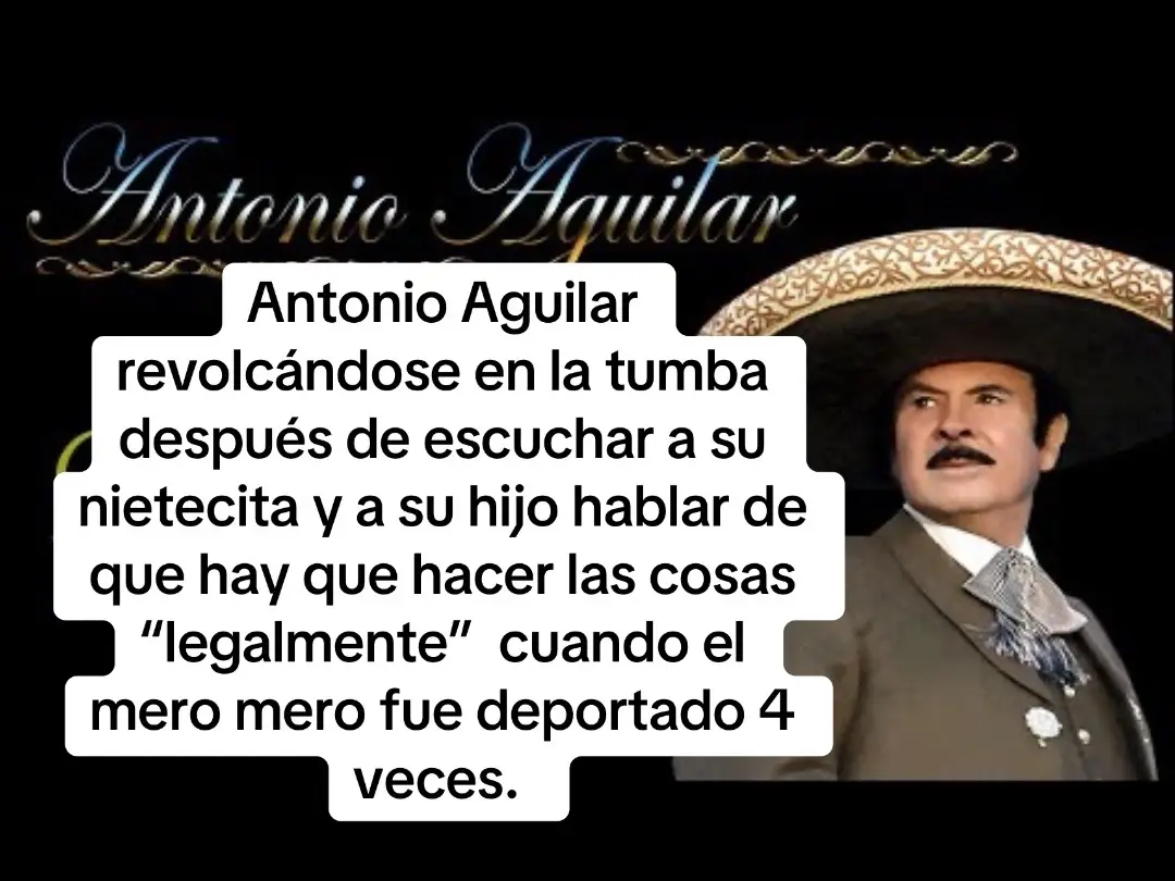 Tal para cual. Hablando desde su privilegio. Denle las gracias a Antonio Aguilar que por el y por que ilegalmente cruzo para que ustedes pudieran gritar con orgullo que son legales. 💀 🤡 #angelaaguilar #pepeaguilar #antonioaguilar Que pinche coraje da esta familia! 