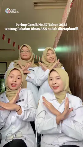 ⚡ Breaking news buat ASN Gresik! ⚡  Perbup No. 57 Tahun 2025 tentang Pakaian Dinas ASN di Lingkungan Pemerintah Daerah resmi ditetapkan 📑✨  Banyak aturan baru yang wajib kamu tahu, lohh! Jangan sampai salah kostum di kantor, biar tetap stylish dan resmi! 😎  kalian bisa cek detailnya di jdih.gresikkab.go.id atau stay tune di konten 