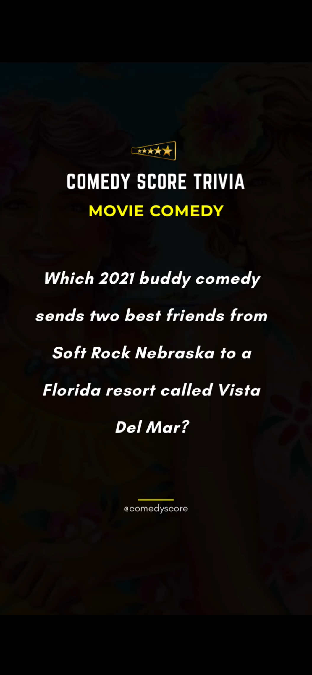 Vacation plans plus midlife chaos equals pure silly bliss. Kristen Wiig and Annie Mumolo deliver neon color gags songs and scene stealing villains.  .  .  .  .  .  #BarbAndStar #MovieComedy #comedyscore #standupcomedy #comedytrivia