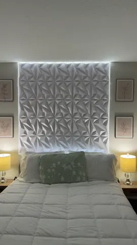 Transform your bedroom into a luxury retreat ✨ with these stunning 3D geometric wall panels! 🖤 Easy to install, moisture-proof, and heat-insulating — they make any wall look like a designer masterpiece. Perfect for bedrooms, living rooms, or home studios. Ready for a dramatic makeover without the cost of renovation? 👀 #3DWallPanels #HomeDecorIdeas #RoomTransformation #ModernBedroom #WallDesign  