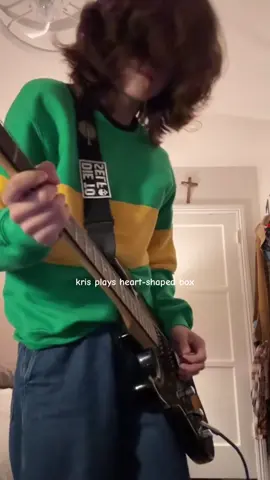 finally playing heart shaped box as kris, amazing song. hopefully the connection is obvious. new fan too #deltarune #kris #nirvana #kurtcobain #tobyfox