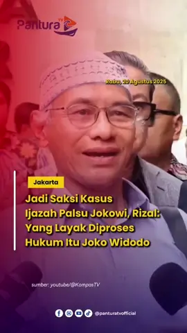 Jadi Saksi Kasus Ijazah Palsu Jokowi, Rizal: Yang Layak Diproses Hukum Itu Joko Widodo Dalam pemeriksaan kasus dugaan Ijazah palsu Presiden ke-7 RI, Joko Widodo pada Rabu (20/8/2025) di Polda Metro Jaya, Roy Suryo bersama Kurnia Tri Royani, dan Rizal Fadillah datang memenuhi panggilan pertama sebagai saksi. Sebelumnya Polda Metro Jaya telah mengangkat status kasus dari penyelidikan menjadi tahap penyidikan. Salah satu saksi, Rizal Fadillah menuturkan bahwa yang seharusnya mengumumkan keberadaan ijazah dari awal adalah pihak Joko Widodo. Rizal berharap ijazah Joko Widodo dapat ditunjukkan oleh Polda Metro Jaya dan penyidik, sehingga saksi dapat memberikan jawaban dan kesaksian sesuai kapasitas.  
