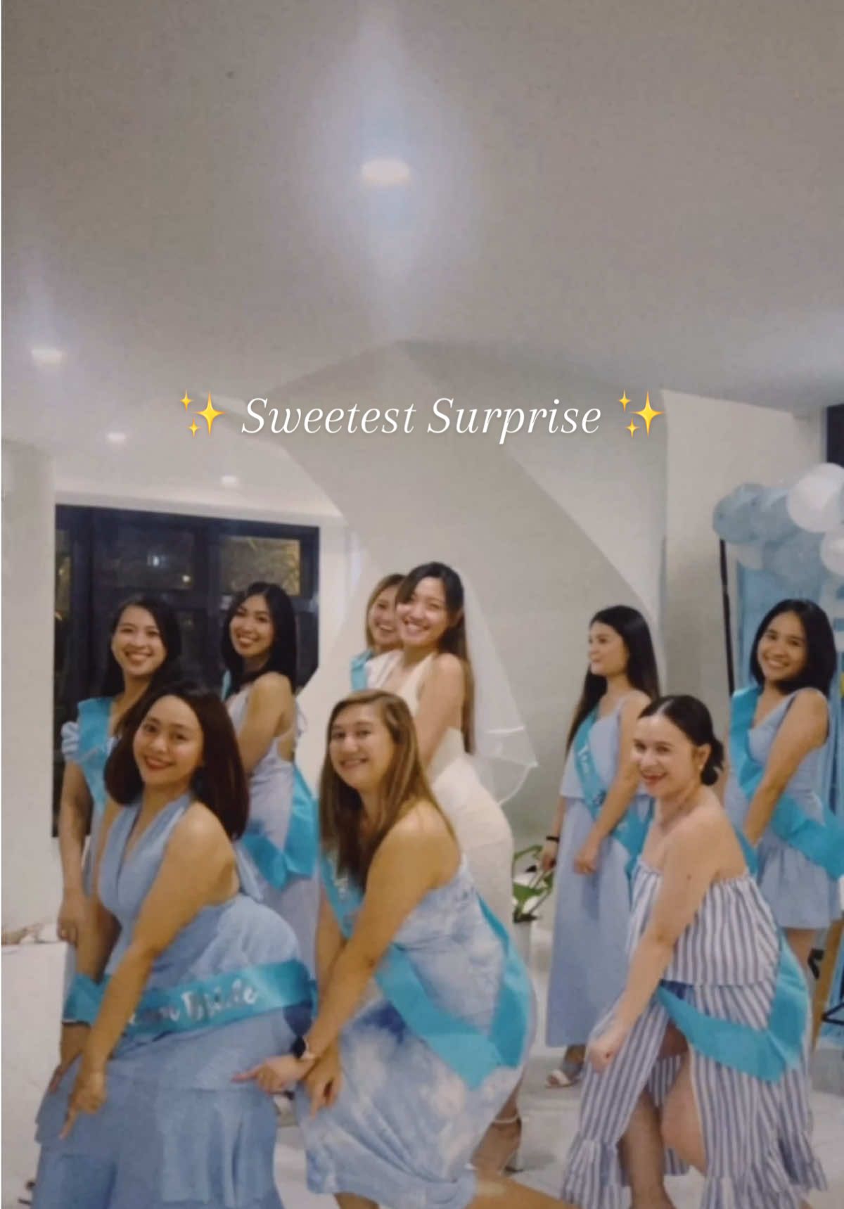 Still in awe of these beautiful girls and the sweetest surprise bridal shower. 🤍 Forever obsessed with how you pulled this off. 🥹 #bridesmaids #bridalshower #bridaltiktok #2025bride #girlsnight 