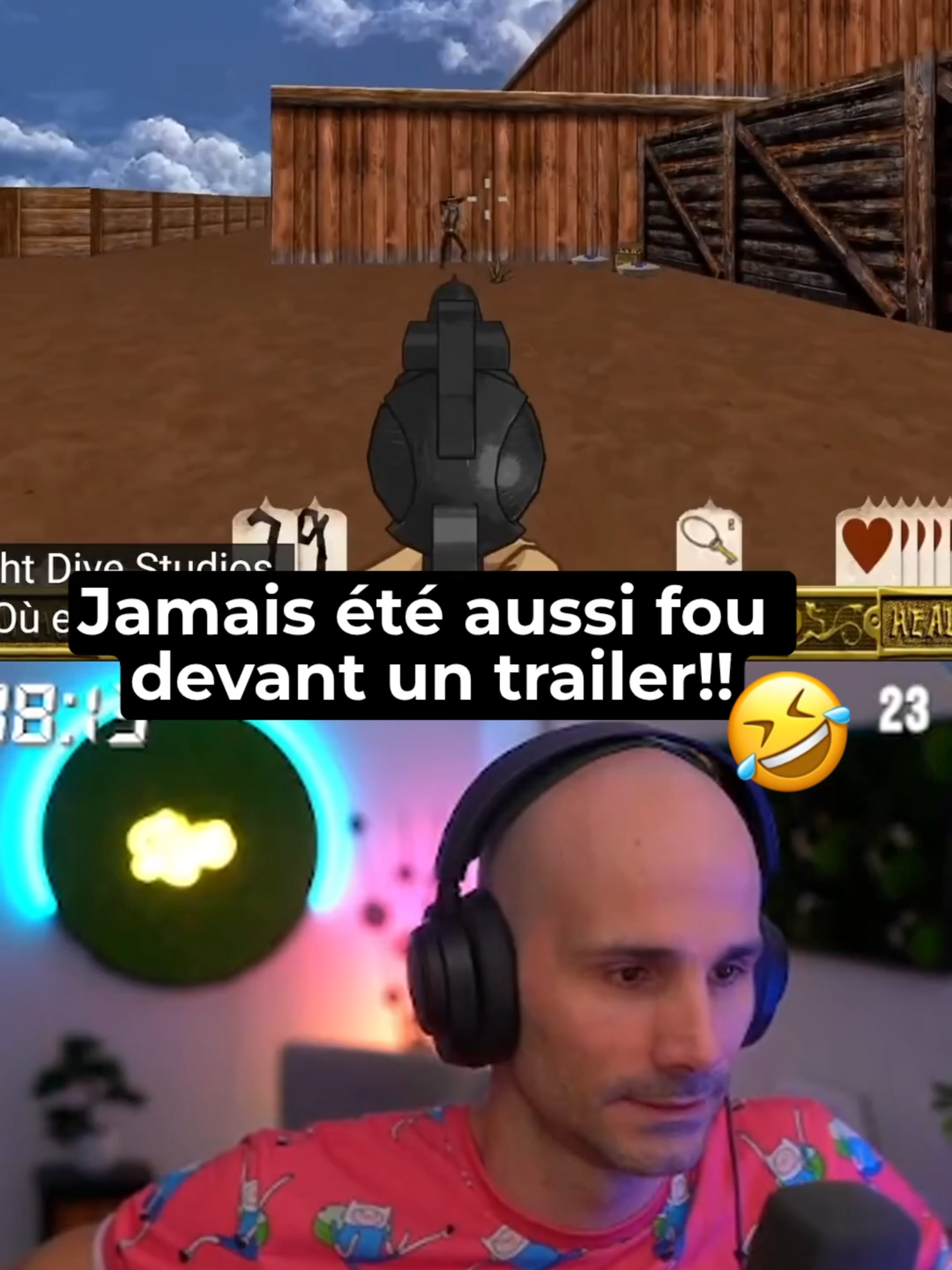 OUTLAWS Remaster : UN TRAILER QUI REND ZINZIN !!! 🤣 Le troll est immense GG, jamais un trailer ne m'a rendu aussi fouuu haha 😂 Je sais pas vous, mais moi ça a marché 100% sur moi comme vous pouvez le voir. Petit jeu LucasArts, Outlaws + Handful of Missions, je sais pas si on y jouera un jour chat. Très bonne journée la fam' ! 🙌 #outlaws #ps4 #ps5 #playstation5 #jeuxvideo #gamescom #gamescom2025#xboxseriesx#pcgaming #pcgamer#tonton #fpsgames