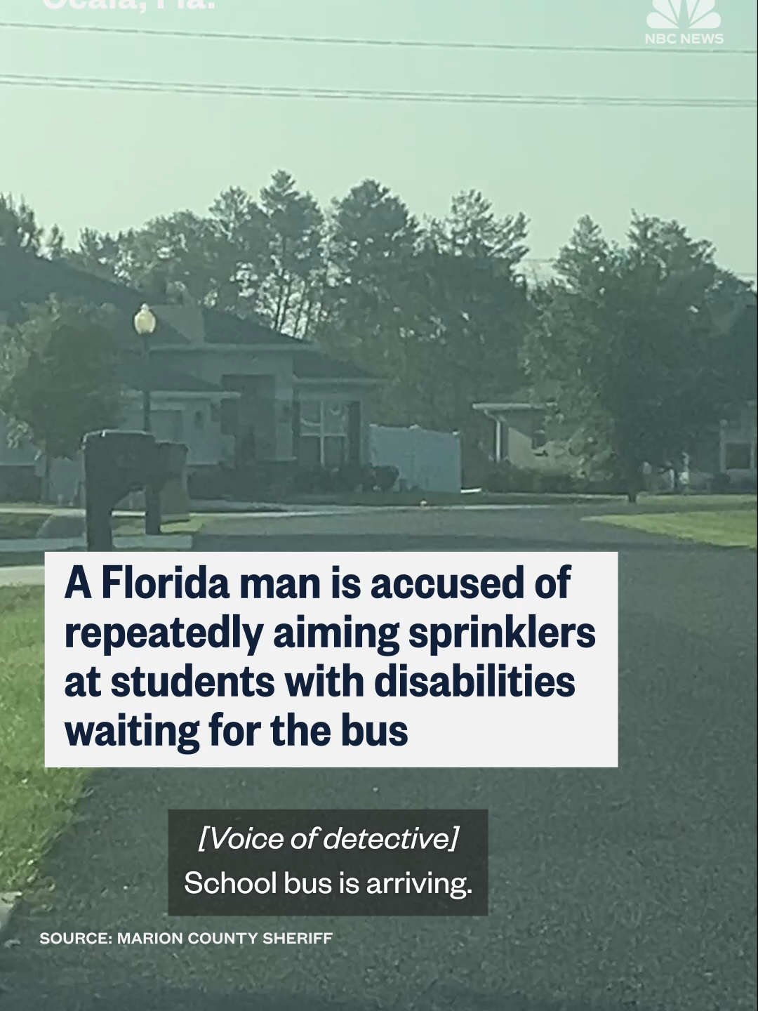 A #Florida man has been accused of repeatedly aiming sprinklers at students with disabilities waiting for the bus.