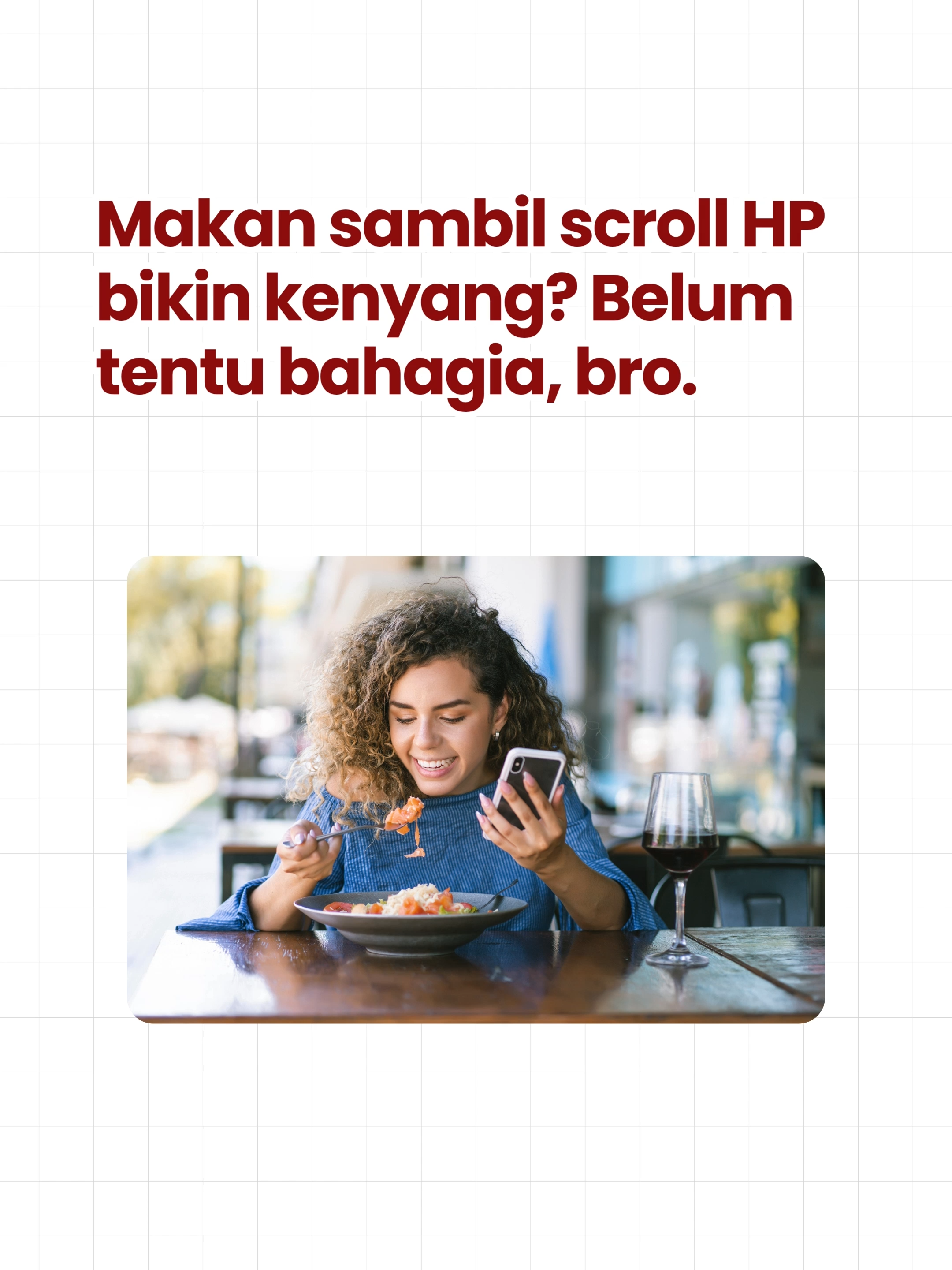 Makan enak tapi masih ngerasa kosong? Mungkin bukan karena kurang lauk, tapi kurang sadar saat makan. Yuk kenalan sama konsep mindful eating yang banyak orang lupa. Mindful eating itu tentang hadir sepenuhnya saat makan tanpa distraksi, tanpa buru-buru. Saat kita sadar apa yang kita makan, tubuh dan pikiran jadi lebih sinkron. Ini bantu kamu terhindar dari makan berlebihan dan stres pasca makan. Kamu nggak harus langsung sempurna, cukup mulai dari satu kali makan tanpa gadget hari ini. Rasain bedanya, dan kasih tubuhmu kesempatan buat 