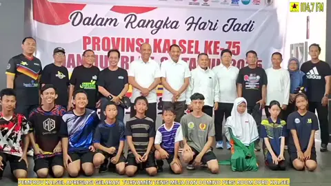 Pemerintah Provinsi Kalimantan Selatan, mengapresiasi turnamen tenis meja dan lomba domino, yang digelar Pers Room DPRD Kalsel. (NHF/ES)  .  Informasi seputar Kalimantan Selatan lainnya, juga dapat anda dengarkan melalui 104.7 Radio Abdi Persada FM di program 'Reportase Malam' setiap jam 20.00 WITA dan 'Reportase Pagi setiap jam 07.00 WITA . #PemerintahProvinsiKalimantanSelatan #Pemerintah #ProvinsiKalimantanSelatan #wargaprovinsikalsel #ASNBerakhlak
