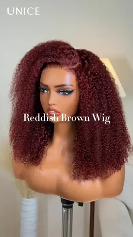 Bouncy & full ✅This is YOUR sign to get a reddish brown kinky curly wig ! ✨#unice #unicehair #unicewig #lacefrontwig #gluelesswig #reddishbrownwig #byebyeknotswig #knotlesswig #unicepromo #tiktokshopbacktoschool #novatopfind #rushtok2025 