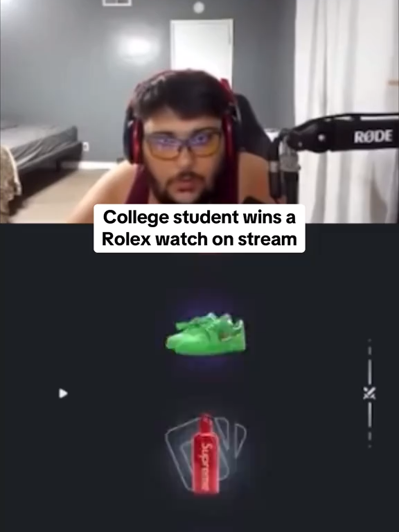 College student wins a Rolex watch on stream #packdraw #kick #fyp #epic
