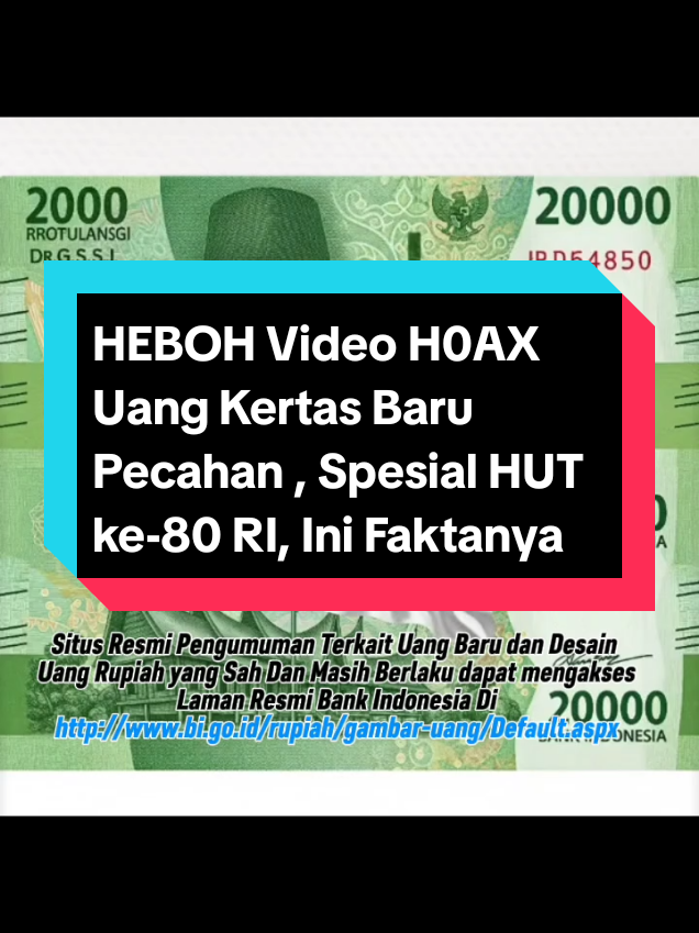 Media sosial tengah dihebohkan dengan uang kertas pecahan Rp250 ribu. Uang kertas pecahan Rp250.000 yang disebut-sebut diterbitkan pemerintah viral di media sosial. Sejumlah akun membagikan foto uang dengan nominal Rp250.000 dan menyebutnya sebagai uang edisi spesial memperingati Hari Ulang Tahun (HUT) ke-80 Republik Indonesia. Publik pun bertanya-tanya soal keaslian uang tersebut. Namun, pihak berwenang segera meluruskan kabar itu.  POH Kepala Biro Strategic Corporate Branding & TJSL Perusahaan Umum Percetakan Uang Republik Indonesia (Peruri) Yahdi Lil Ihsan menegaskan, tidak pernah ada uang pecahan Rp250.000 yang diterbitkan oleh pemerintah.Jelas itu informasi yang tidak benar. Karena desain uang tersebut juga tidak memenuhi syarat desain uang rupiah, itu juga tulisannya Bank Republik Nusantara,” kata Yahdi, Senin (18/8/2025), Sementara kalau uang rupiah resmi yang mengeluarkan adalah Bank Indonesia,