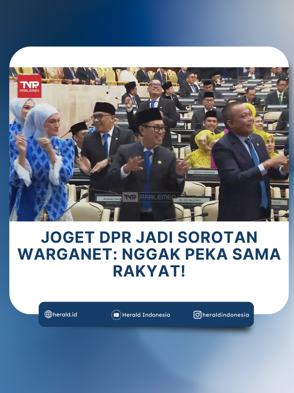Viral di media sosial video anggota DPR RI yang asyik berjoget di sela-sela Sidang Tahunan MPR RI dan Sidang Bersama DPR-DPD Tahun 2025. Rekaman itu sontak mendapat hujatan dari netizen atau warganet. Mereka menyebut DPR tak peka, karena rakyat disebut tengah menderita saat ini. #viraltiktok #indonesia #fyp #beritaviral #trending
