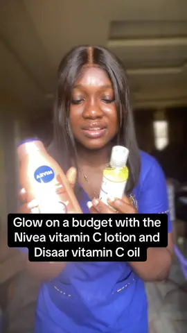 Glow on a budget with the Nivea vitamin C lotion and Disaar vitamin C oil. #niveavitaminclotion #disaarvitamincoil #GlowUp #brightening #fyp