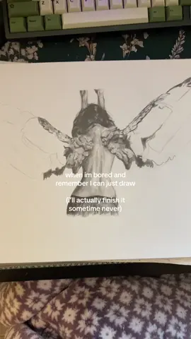 romanticizing this half done shiz to try and convince myself to do the wings #art #fyp #foryou #imtired 