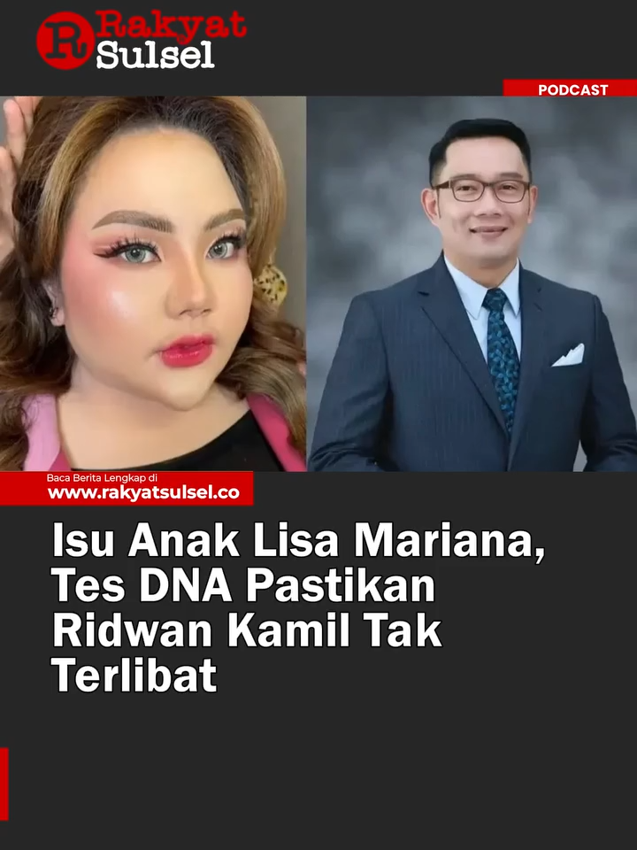 Isu Anak Lisa Mariana, Tes DNA Pastikan Ridwan Kamil Tak Terlibat #ridwankamil #lisamariana
