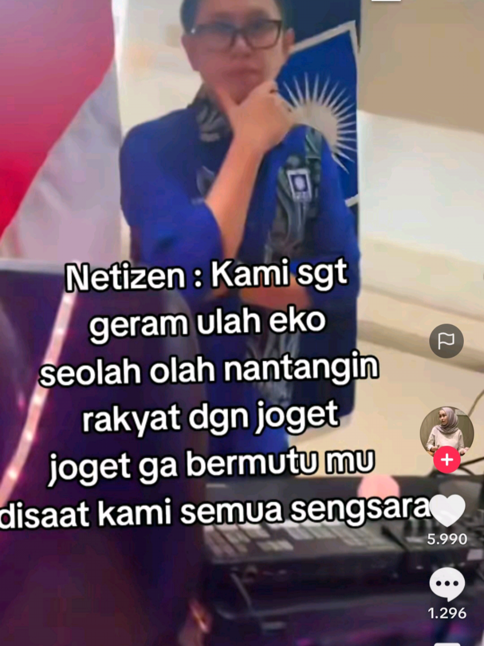eko patrio membikin vt yg seolah 2 menantang masyarakat atas sindiran viralnya joged para anggota dpr, Dan membuat para netizen geram #DPR #polhukam #tiktokviral 