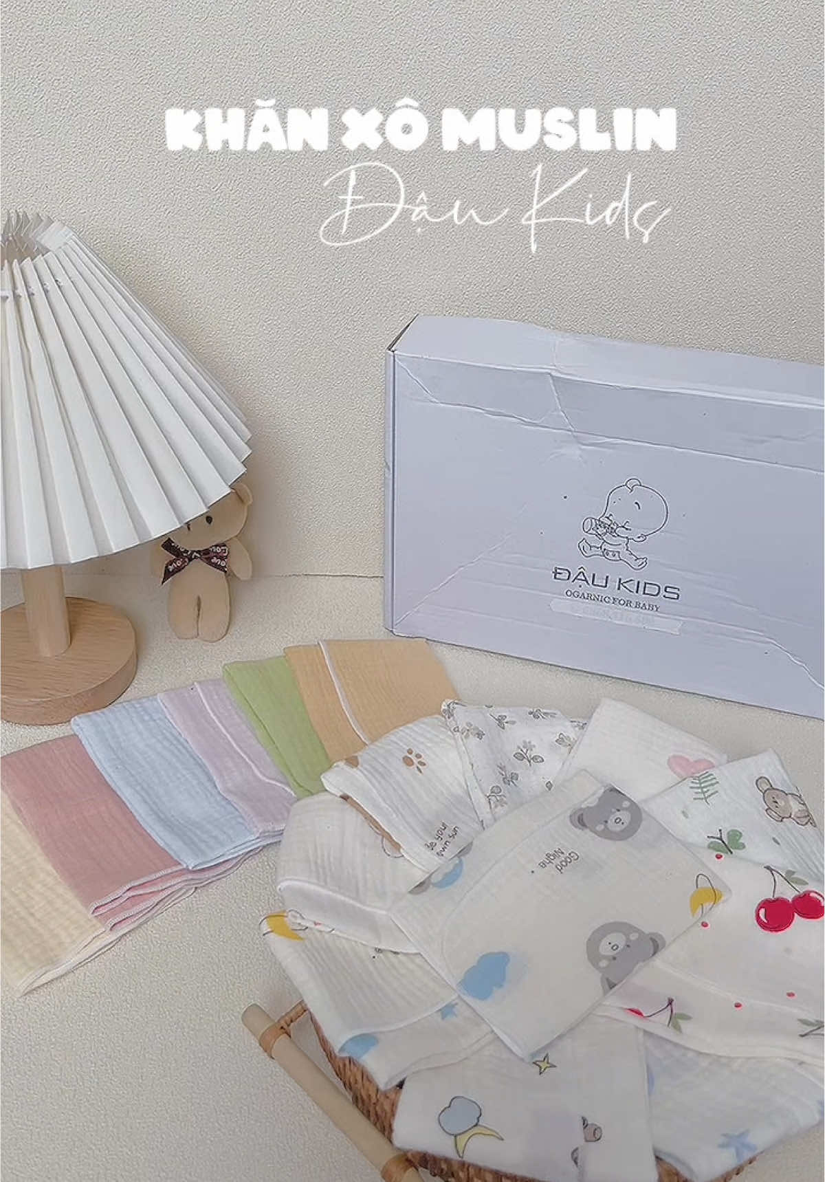 khăn xô muslin vẫn là chân ái các bà ơi 🥰 tui săn 2 set nhà Đậu Kids rùi ấy , ưng nha#khanxomuslin #khanxomuslindaukids 