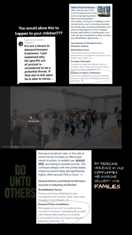 Replying to @kev.moore The problem is you don't see solitary confinement as violence!  So you won't be able to see a protest against 2 inmates in a solitary confinement cell as problematic!  If our inmates weren't dehumanized, you could have greater empathy for them! Some sadists won't get it...#norwayprison #inhumanetreatment #americaiscoercive #fyp 