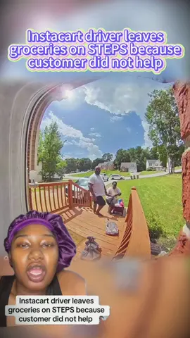 #instacart #deliverydriver Instacart driver puts groceries on steps
