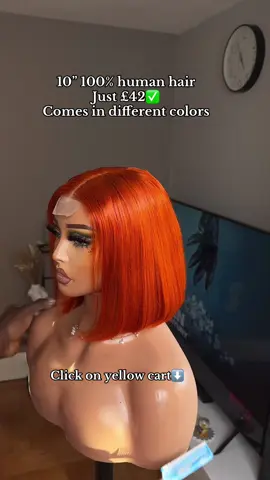 10” 100% human hair  Just £42✅ Comes in different colors Click on yellow cart⬇️ #tbchairstore_uk #bobwig #tiktokwig #tiktokshop #tiktokmademebuyit 