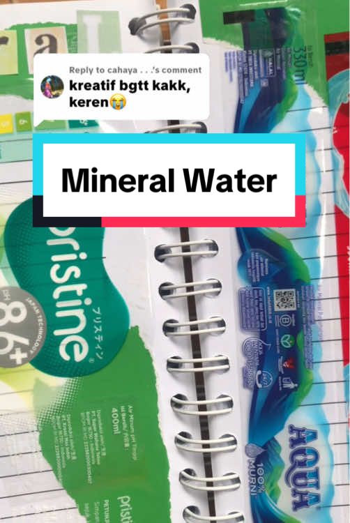 Replying to @cahaya . . . Another my junk journal edisi  mineral water 💧  #junkjournal #junkjournalideas #junkjournalwithme #junk #journal 