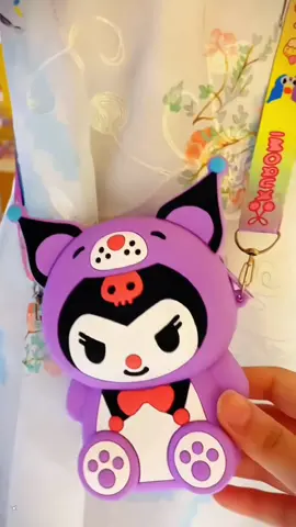 Kuromi Sling Bag ForKids And Girls Fashion Silicon CrossbodyShoulder Bags Cartoon Budak Girls CuteComel Porch Chain#foryou #fyp #goodthing #tiktokshop #malaysiatiktok🇲🇾 