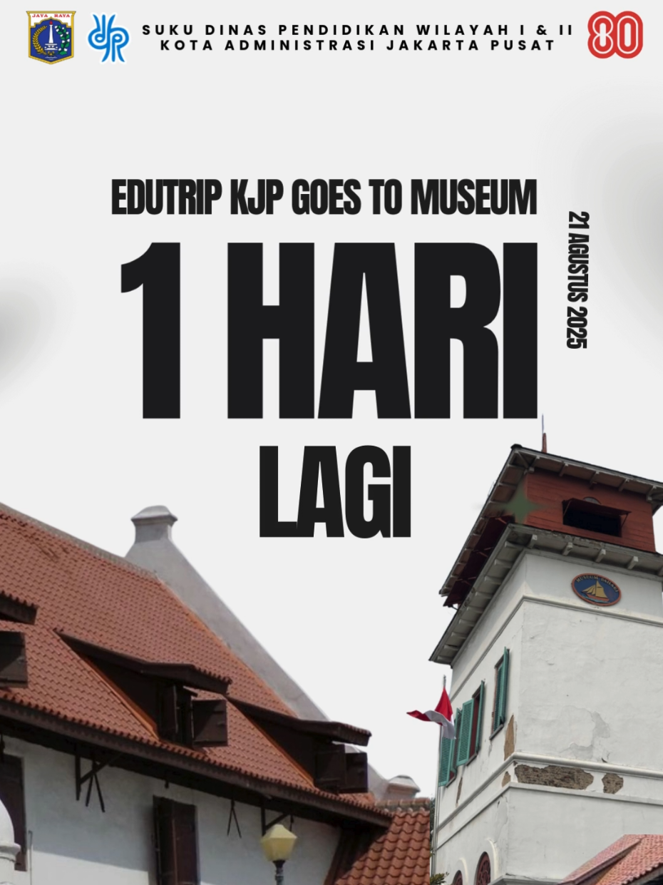 H-1 menuju petualangan ilmu! 📚 1.000 siswa penerima KJP Jakpus 1 & 2 siap jelajah 7 museum & 1 perpustakaan. See you tomorrow! 🌟