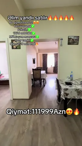 Əlim yandıı satılırr🔥🔥🔥🔥🔥 Bu qiymətəə ev??😍😍 Yeni yasamal✅ 62kv/m✅ 17/16 mərtəbə✅ Möhtəşəm mənzərə✅ Hazır təmirli✅ Qiymət 10 min endi🔥 #fyp #trending #foryou #viral 