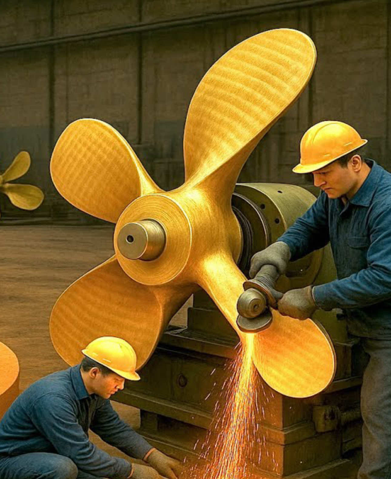 Production of Giant Ship Propeller… #Production #GiantShipPropeller#fypage