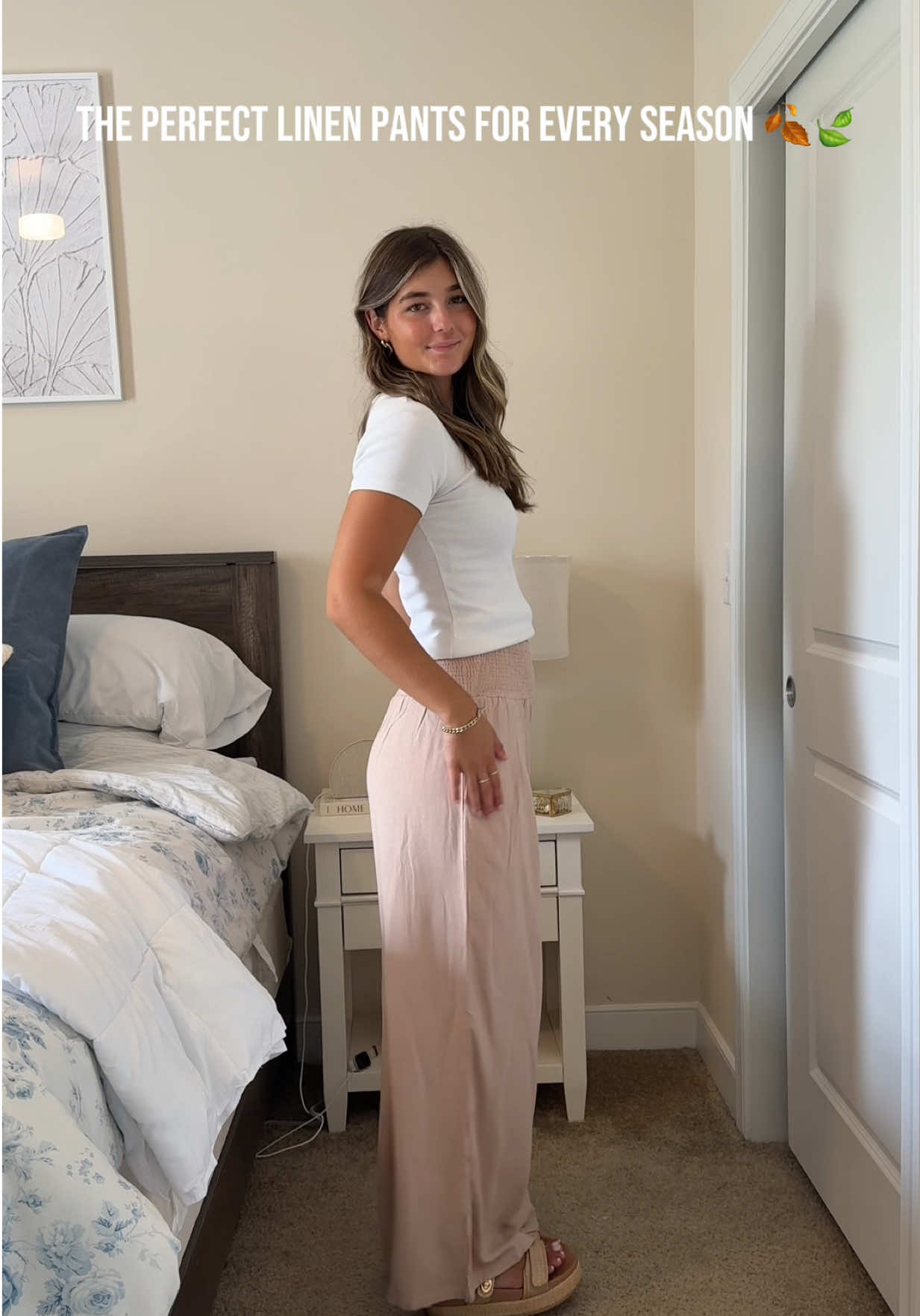 Shop the 🔗 below!! These linen pants are tall girl friendly and can be worn for any season 🍁 #tiktokshop #outfit #linen #trending #budget 