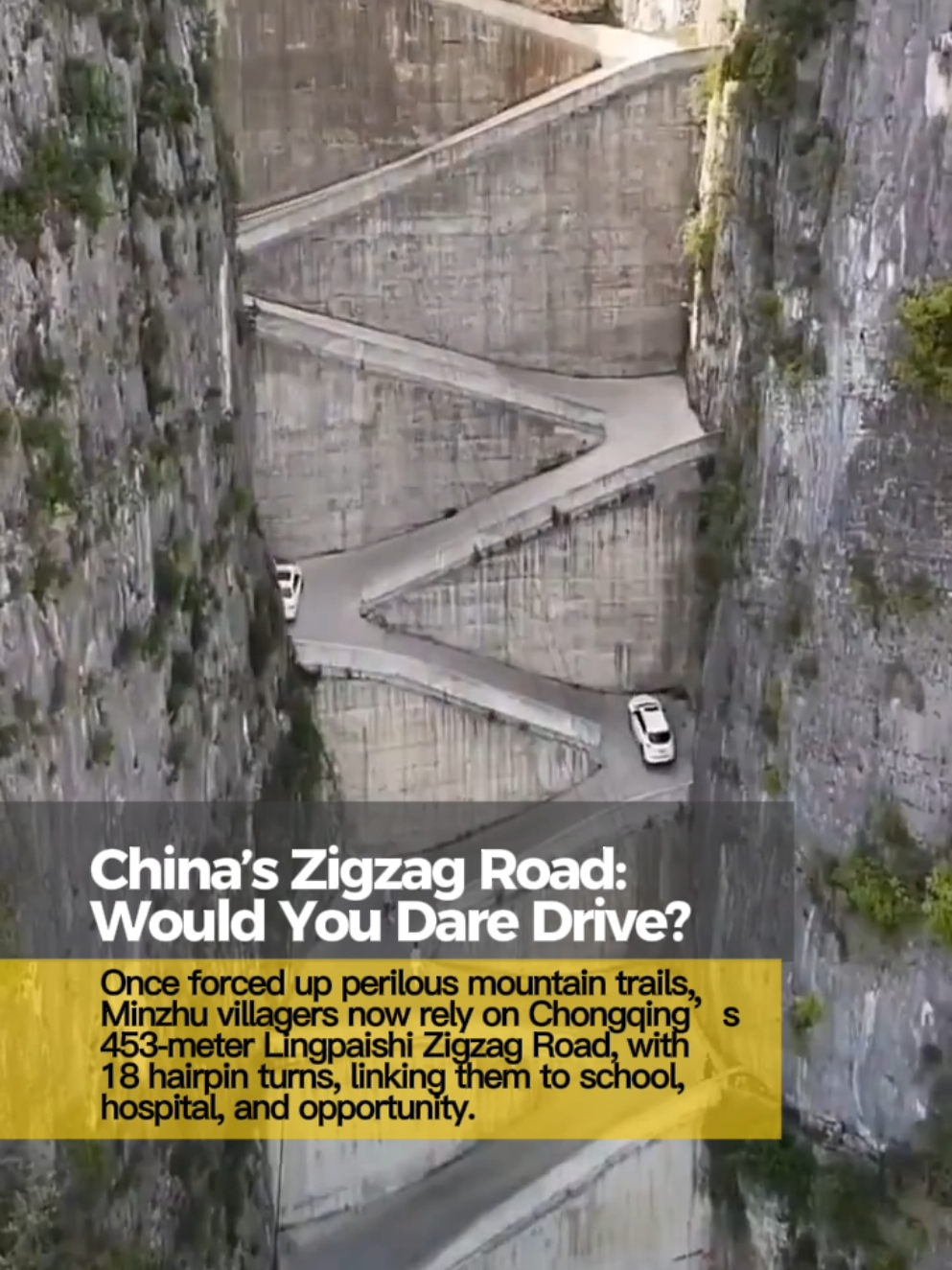 20AUG2025 • Chongqing’s viral zigzag road connects Minzhu villagers to school and healthcare. #China