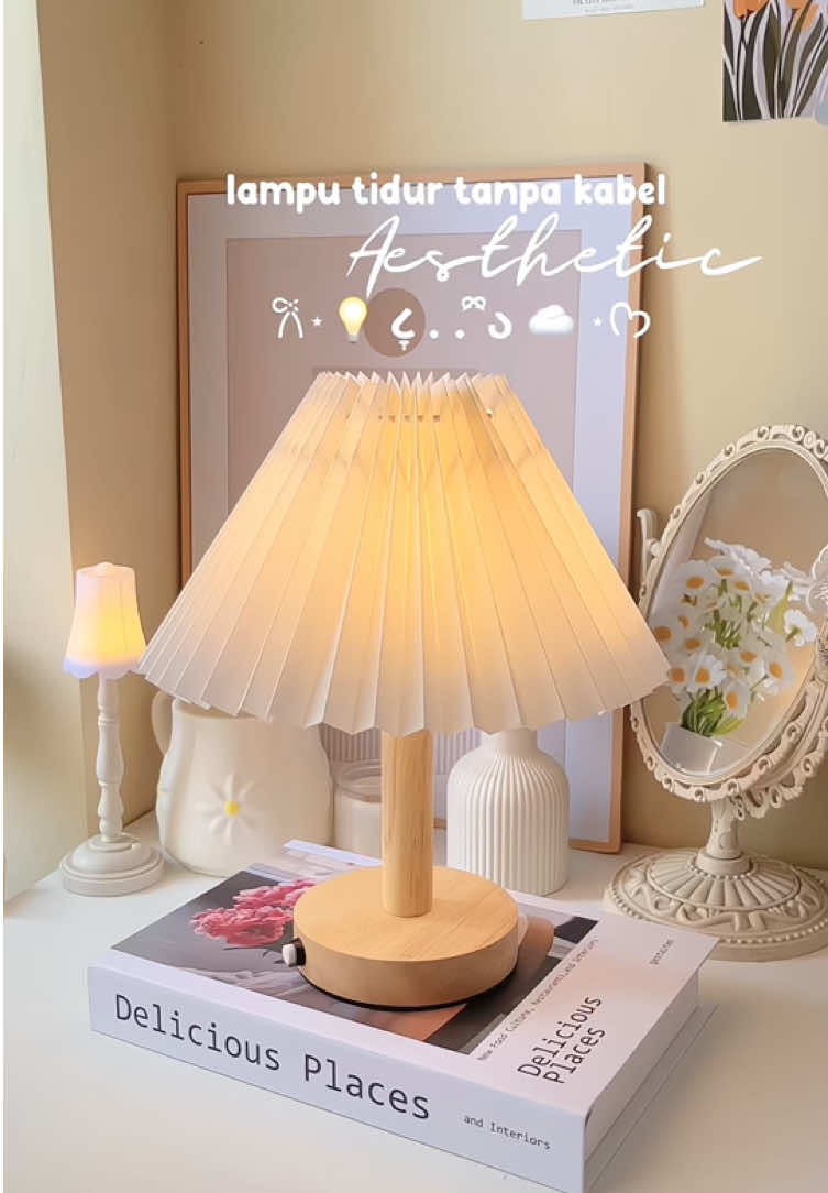 lampu tidur aesthetic korean style vintage retro tanpa kabel☁️🤍🛒💡🪄🔗 ala pinterest bgt!✉️ #lamputidur #lamputiduraesthetic #lampukamar #kamarestetik #dekorasikamar 