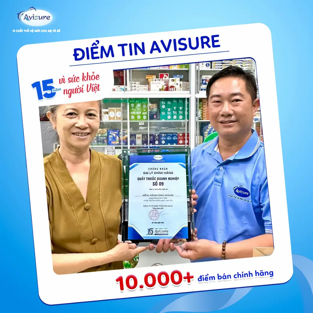 Avisure chạm mốc 10000+ điểm bán chính hãng, chúng tôi rất vui và tự hào khi được đồng hành cùng các nhà thuốc trên khắp cả nước bằng chứng nhận chính hãng rõ ràng. Đó là lời đảm bảo rằng sản phẩm mẹ đang dùng được chọn lọc và kiểm chứng cẩn thận. Chúng tôi sẽ không dừng lại ở con số hôm nay, mà tiếp tục mở rộng để mẹ bầu ở bất kỳ đâu cũng có thể an tâm tìm thấy Avisure! #avisure #mebau #vitamin #chatluong #uytin 