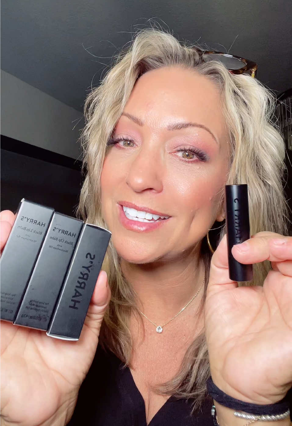 Three pack black lip balm made with Korean technology and refused with metal foam oil hydrate moisturize and smooth with Korean lip care ingredients designed for men #LipBalmForMen #Harry’s #TikTokShopBackToSchool #KoreanLiveCare #LusciousLips