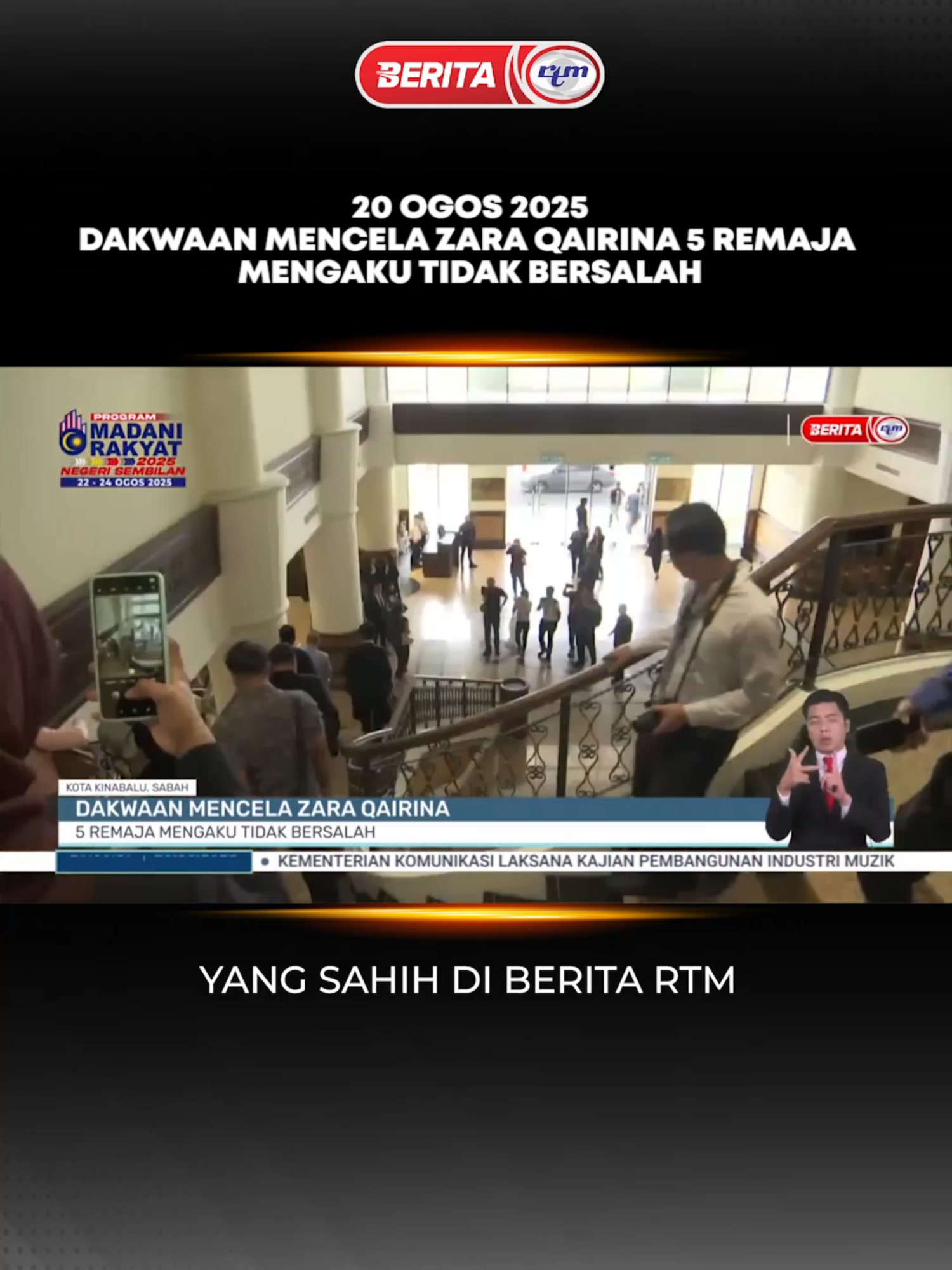 20 OGOS 2025 - BERITA PERDANA- DAKWAAN MENCELA ZARA QAIRINA 5 REMAJA MENGAKU TIDAK BERSALAH. 'Malaysia MADANI, Rakyat Disantuni' 'Yang sahih di RTM' #RTM #BeritaRTM #MalaysiaMadani #TaatSetia #BersamaMALAYSIAKU #RancakkanMADANI #MADANIBekerja