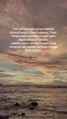 Dicintai dengan tulus olehmu adalah bahagiaku yang tak terganti. Tetaplah jadi sandaran kami, kuatkan langkah dan pundakmu. Semoga kau selalu menjadi suami dan ayah yang cintanya tak lekang oleh waktu❤️ #menuabersama #masyaallahtabarakkallah #allahummabarik #terimakasihpahlawanhebatku #suamiistribahagia 