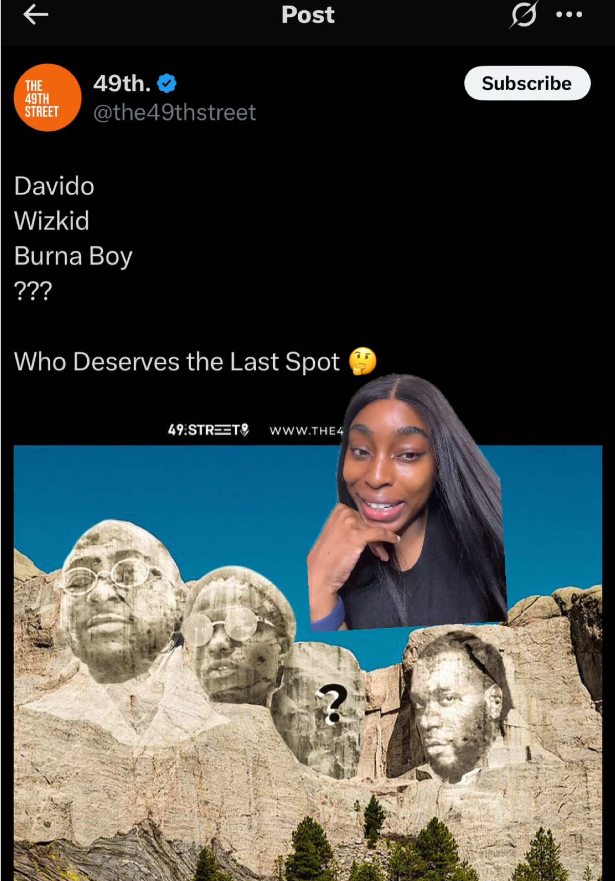 Who deserves the last spot? Mount Rushmore afro beats edition 👀 #davido #burnaboy #wizkid #afrobeats 
