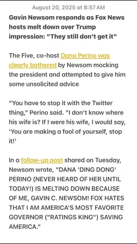 Fox News, Gavin, Newsom, and Donnie Dingaling